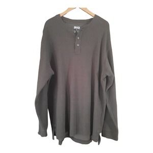 Duluth Trading Co Mens Brown Thermal Button Long Sleeve Shirt Size XL